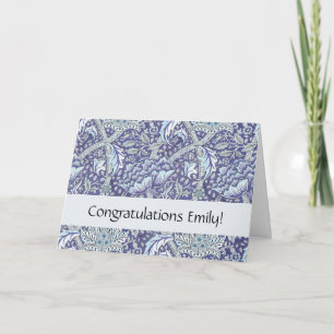 Carte William Morris Windrush Motif Bleu Floral
