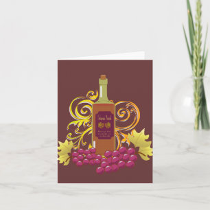 Carte Wine and Grapes Blank Notecard