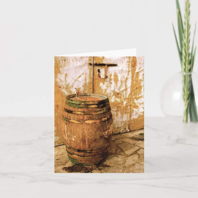Carte Wine Barrel Notecard (Devant)