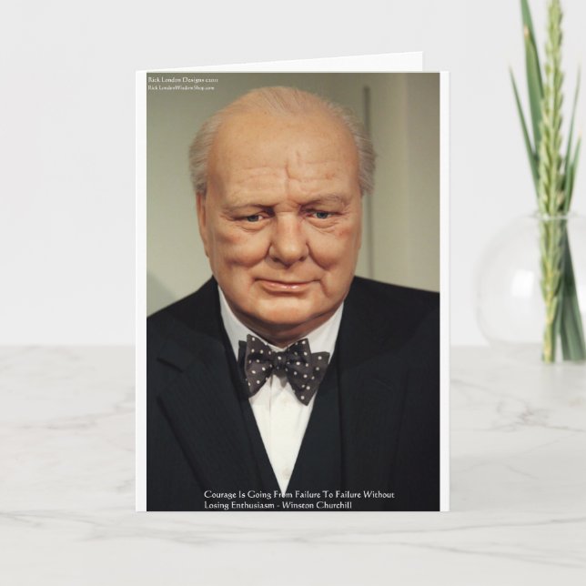 Carte Winston Churchill Échec Sagesse Citer Les Cadeaux (Devant)