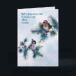 Carte Winter Birds Going Out on a Limb Christmas<br><div class="desc">Perfect holiday card for the bird lover with two sweet birds with winter hats on are going out on a limb to wish you a Merry Christmas.</div>