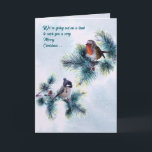 Carte Winter Birds Going Out on a Limb Christmas<br><div class="desc">Perfect holiday card for the bird lover with two sweet birds with winter hats on are going out on a limb to wish you a Merry Christmas.</div>