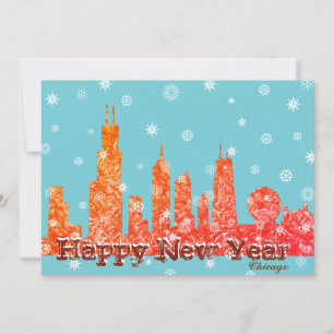 Carte Winter Chicago Skyline Holiday