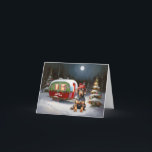 Carte Winter Doberman Caravan Christmas Adventure<br><div class="desc">Laissez-vous tenter par la magie d'une nuit d'hiver enneigée alors qu'une caravane glisse gracieusement à travers le paysage illuminé par la lune. La beauté sereine de la neige scintillante et l'éclat enchanteur de la lune créent une scène captivante, promettant une aventure de Noël inoubliable remplie de chaleur, de joie et...</div>