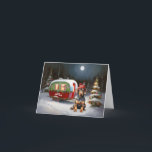 Carte Winter Doberman Caravan Christmas Adventure<br><div class="desc">Laissez-vous tenter par la magie d'une nuit d'hiver enneigée alors qu'une caravane glisse gracieusement à travers le paysage illuminé par la lune. La beauté sereine de la neige scintillante et l'éclat enchanteur de la lune créent une scène captivante, promettant une aventure de Noël inoubliable remplie de chaleur, de joie et...</div>