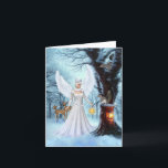 Carte Winter Fairy Queen<br><div class="desc">The beautiful winter fairy queen in a winter wonderland forest,  she is checking out the wildlife,  a fantasy delight</div>