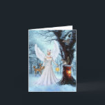 Carte Winter Fairy Queen<br><div class="desc">The beautiful winter fairy queen in a winter wonderland forest,  she is checking out the wildlife,  a fantasy delight</div>