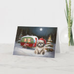 Carte Winter Havanese Caravan Christmas Adventure<br><div class="desc">Laissez-vous tenter par la magie d'une nuit d'hiver enneigée alors qu'une caravane glisse gracieusement à travers le paysage illuminé par la lune. La beauté sereine de la neige scintillante et l'éclat enchanteur de la lune créent une scène captivante, promettant une aventure de Noël inoubliable remplie de chaleur, de joie et...</div>