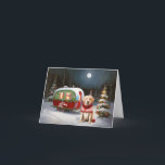 Carte Winter Labrador Caravan Christmas Adventure<br><div class="desc">Laissez-vous tenter par la magie d'une nuit d'hiver enneigée alors qu'une caravane glisse gracieusement à travers le paysage illuminé par la lune. La beauté sereine de la neige scintillante et l'éclat enchanteur de la lune créent une scène captivante, promettant une aventure de Noël inoubliable remplie de chaleur, de joie et...</div>