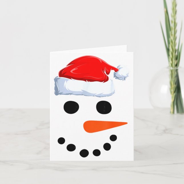 Carte Winter Snowman Face Costume Christmas Snowman  (Devant)