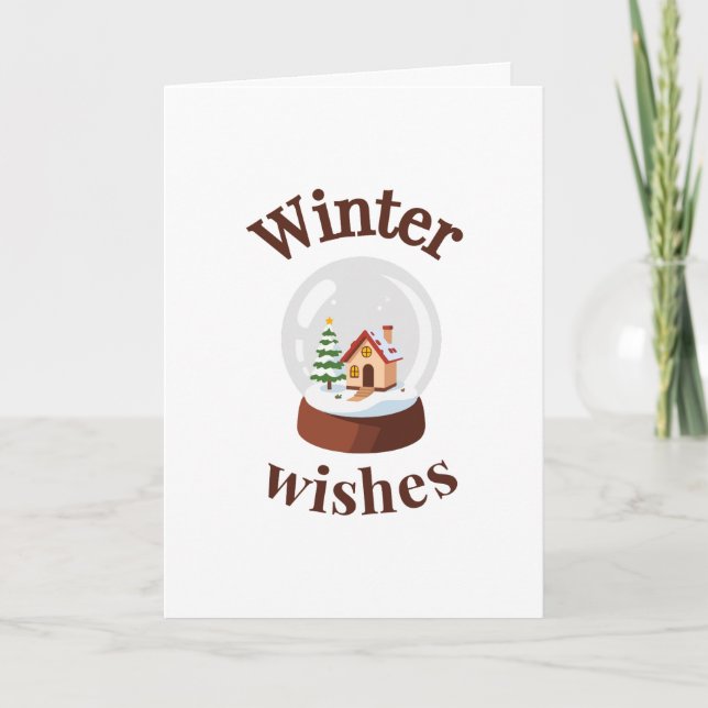 Carte Winter Wishes Snow Globe (Devant)