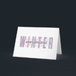 Carte Winter Wonderland - Typographie Festive Art<br><div class="desc">Entrez dans un "Winter Wonderland" magique avec ce design élégant aux couleurs pastel douces et aux flocons de neige fantaisistes. Parfait pour ajouter une touche de charme à vos célébrations d'hiver, ce design fonctionne magnifiquement sur une variété de produits Zazzle tels que T-shirts, tasses, cartes et plus encore. Que vous...</div>