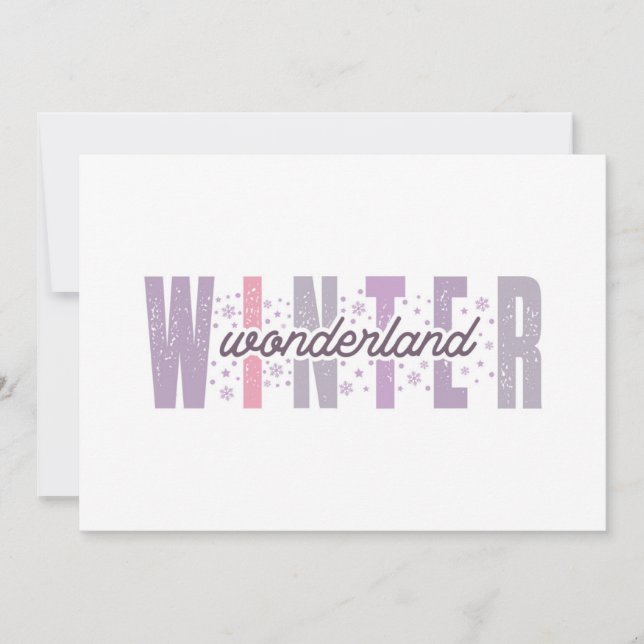 Carte Winter Wonderland - Typographie festive artistique (Devant)