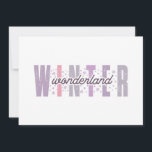 Carte Winter Wonderland - Typographie festive artistique<br><div class="desc">Plongez dans un magique "Winter Wonderland" avec ce design élégant aux couleurs pastel douces et aux flocons de neige fantaisistes. Parfait pour ajouter une touche de charme à vos célébrations hivernales, ce design fonctionne magnifiquement sur une variété de produits Zazzle tels que des T-shirts, des tasses, des cartes, et plus...</div>