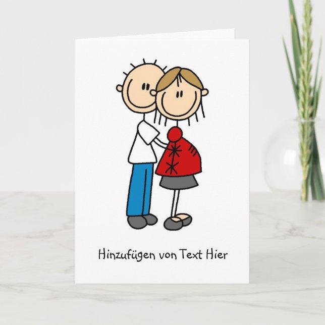 Carte Wir erwarten gestaltete Grußkarten (Devant)