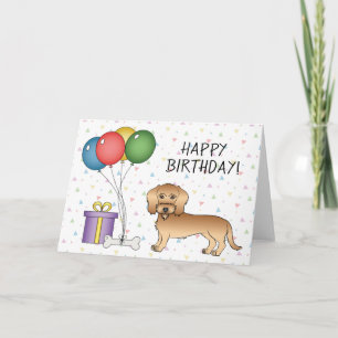 Carte Wire à roue Haired Dachshund Chien Joyeux annivers