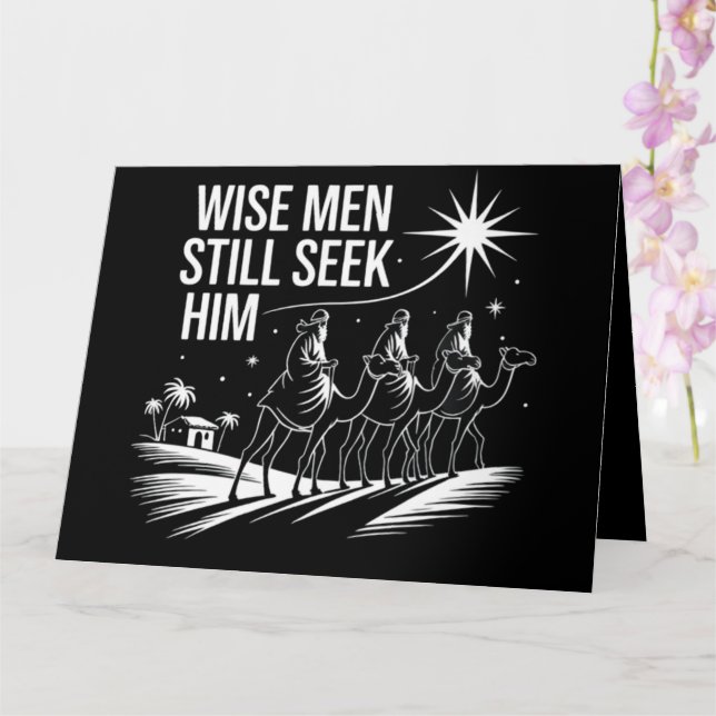 Carte Wise Men Still Seek Him Christian Christmas Jésus (Orchidée)