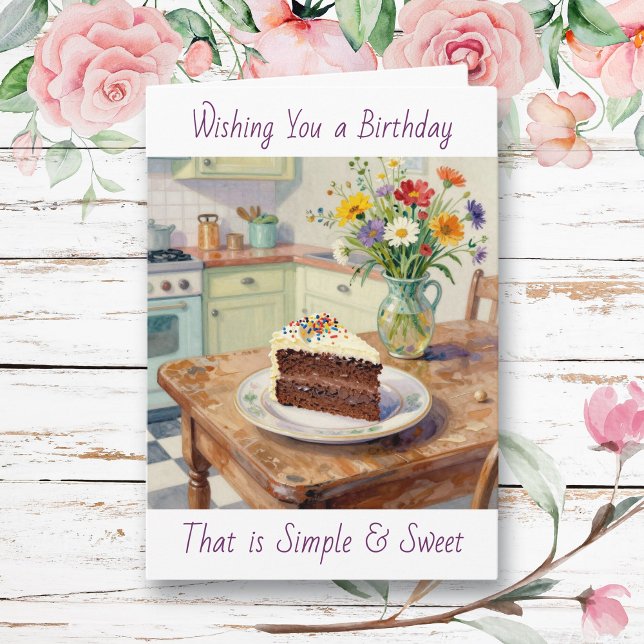 Carte Wishing You a Sweet & Simple Birthday (Créateur téléchargé)