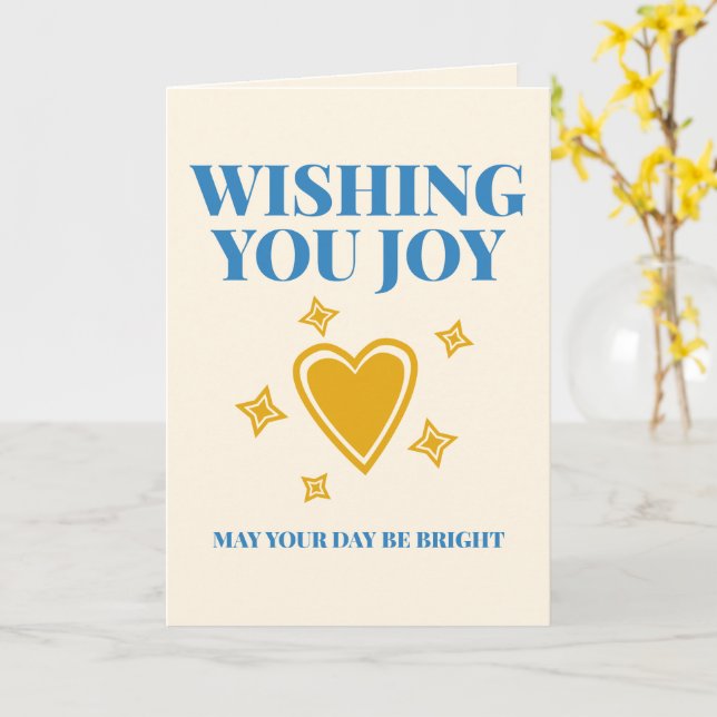 Carte Wishing You Joy Versatile Custom Typography (Fleur jaune)