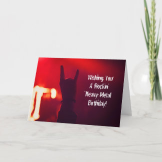Carte Wishing You Rockin' Heavy Metal Rock Birthday Card