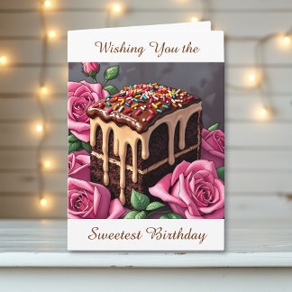 Carte Wishing You the Sweetest Birthday | Cake