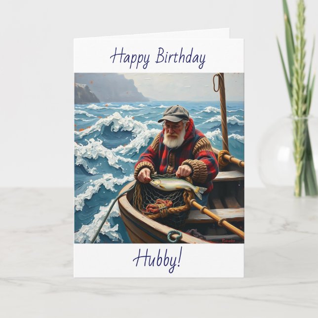 Carte Wishing your Husband a Happy Birthday | Fishing  (Devant)