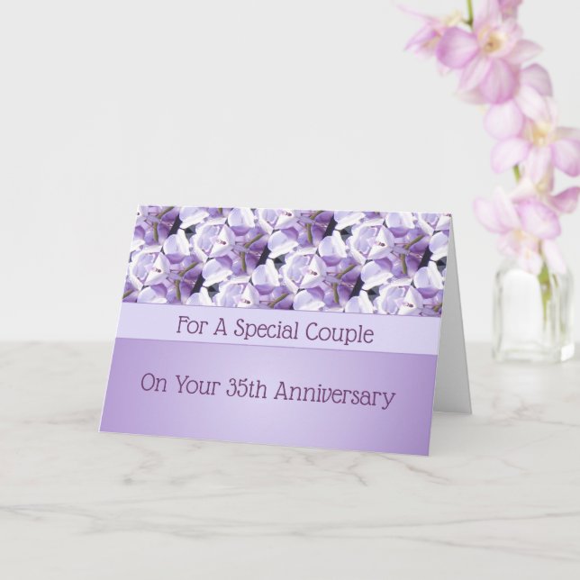 Carte Wisteria Personnalisé 35e anniversaire de Mariage (Orchidée)