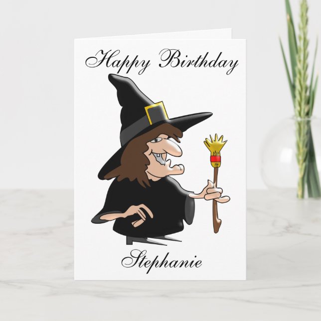 Carte Witch Just Ajouter Un Nom Anniversaire (Devant)