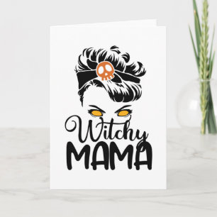 Carte Witchy Mama, Scary Witch Maman Cadeaux Halloween