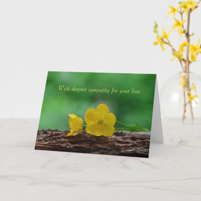 Carte With deepest sympathy (Fleur jaune)