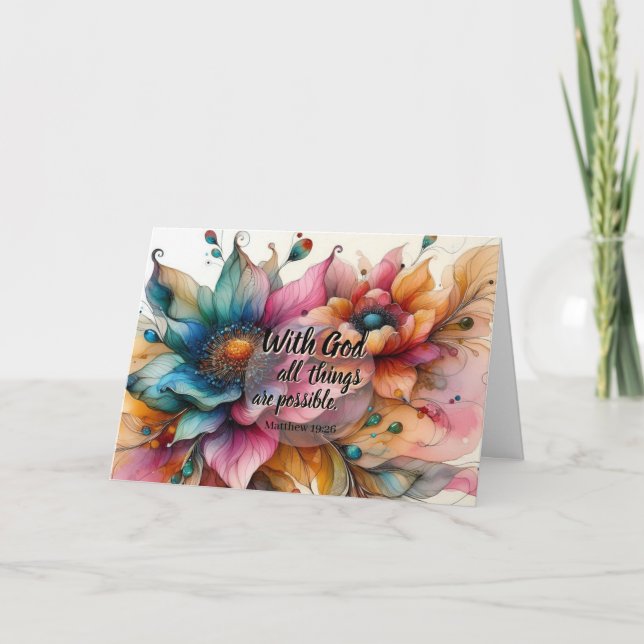 Carte With God All Things Are Possible Scripture Card (Devant)