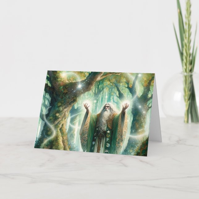 Carte Wizard Casts Protection Spell "Joyeux anniversaire (Devant)