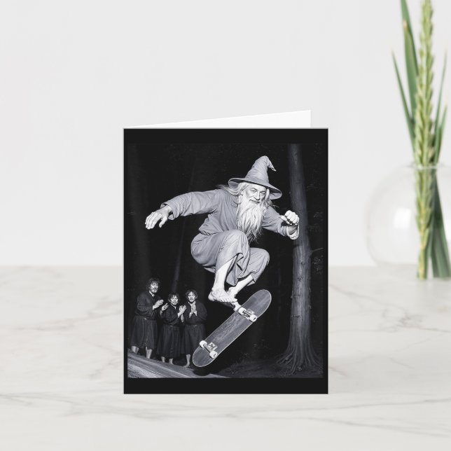 Carte Wizard Skateboard Funny Meme Skater Halloween G (Devant)
