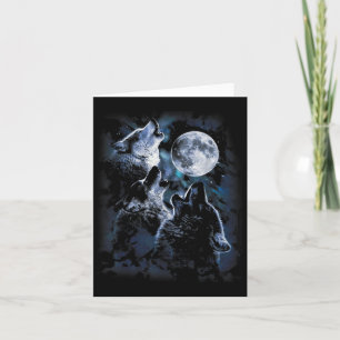 Carte Wolf hurlant Sur La Lune Les Loups De La Faune M'A