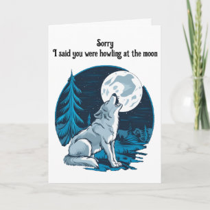 Carte Wolf hurle sur la lune