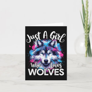 Carte Wolf Visage Juste Une Fille Qui Aime Les Loups