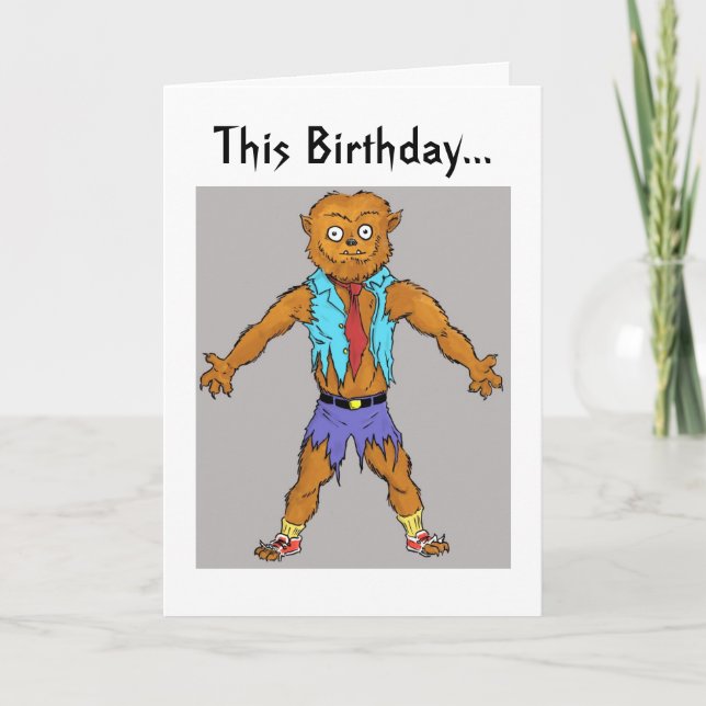 Carte Wolfman Birthday Wishes Card (Devant)
