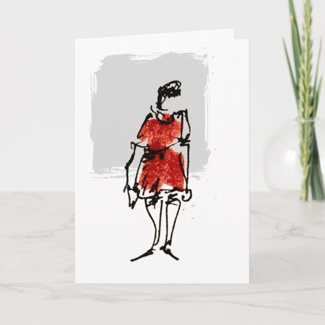 Carte Woman in Red Dress Happy Birthday Card (Devant)