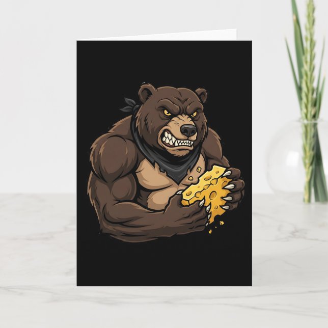 Carte Womens Bear Eating Cheese (Devant)