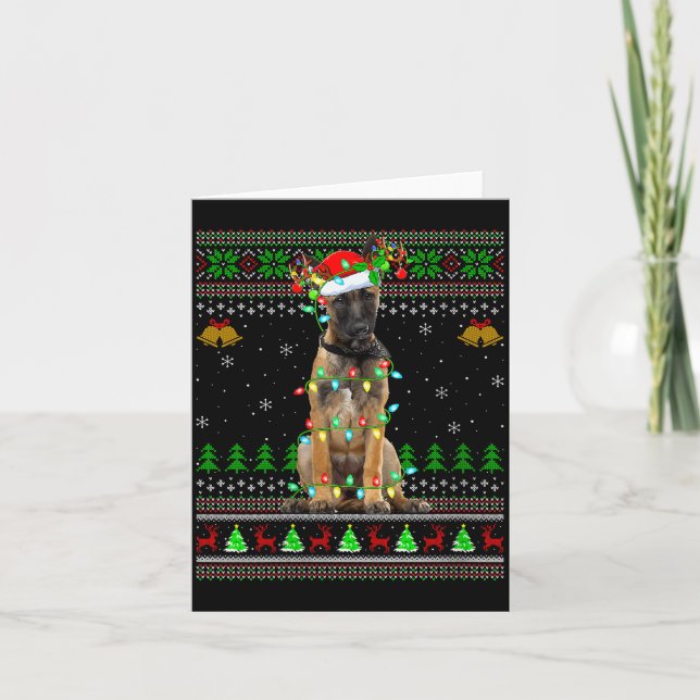 Carte Womens Belgian Malinois Dog Ugly Christmas Sweater (Devant)