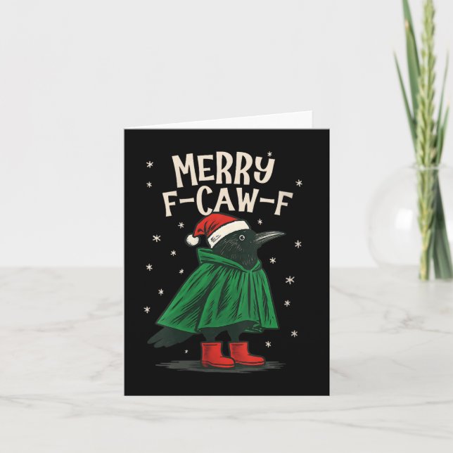 Carte Womens Black Crow F-caw-f Funny Christmas Santa Ha (Devant)