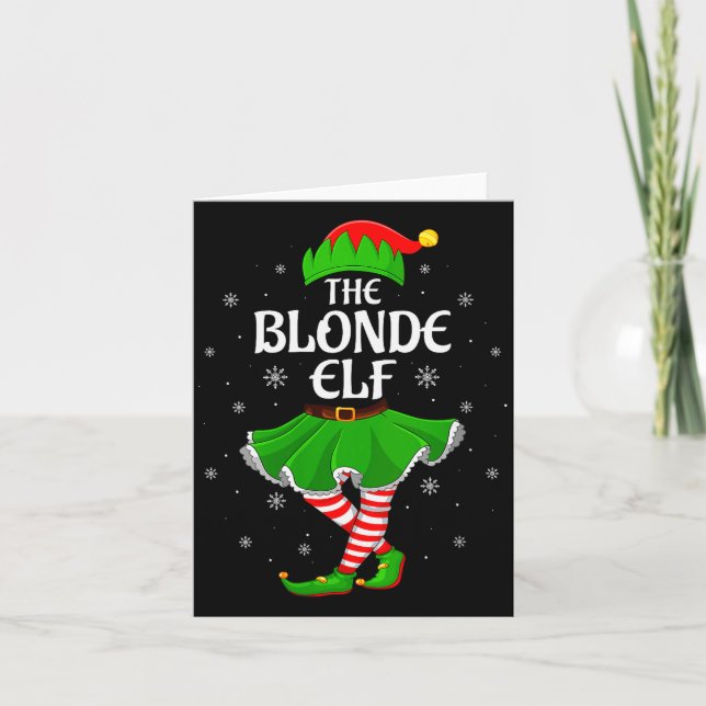 Carte Womens Blonde Elf Christmas Family Girls Women Elf (Devant)
