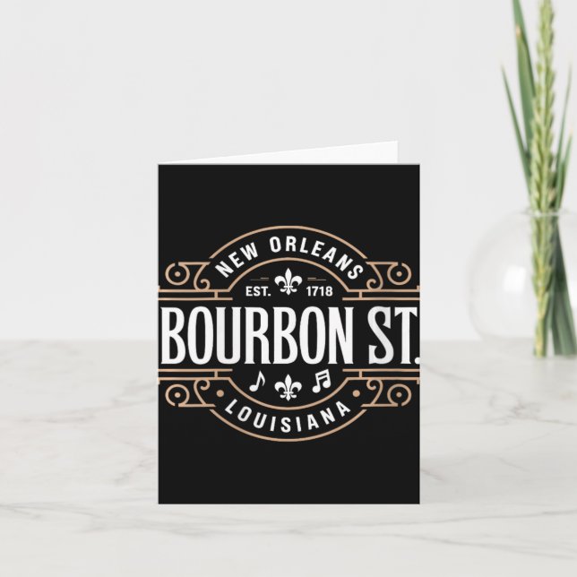 Carte Womens Bourbon Street New Orleans Music Est 1718 V (Devant)
