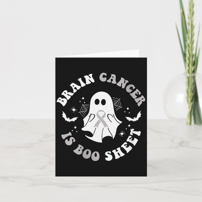 Carte Womens Brain Cancer Is Boo Sheet Ghost Ribbon Awar (Devant)