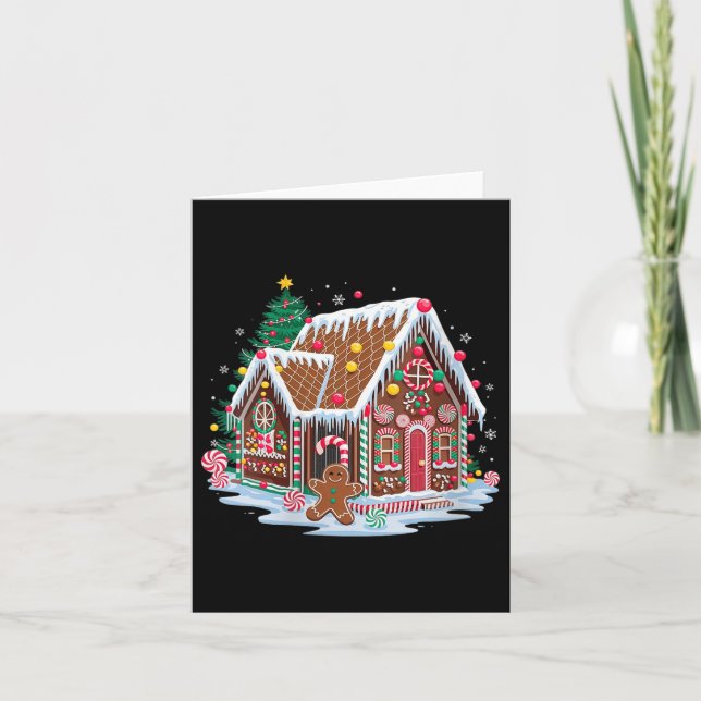 Carte Womens Christmas Gingerbread House Candy Cane X-ma (Devant)