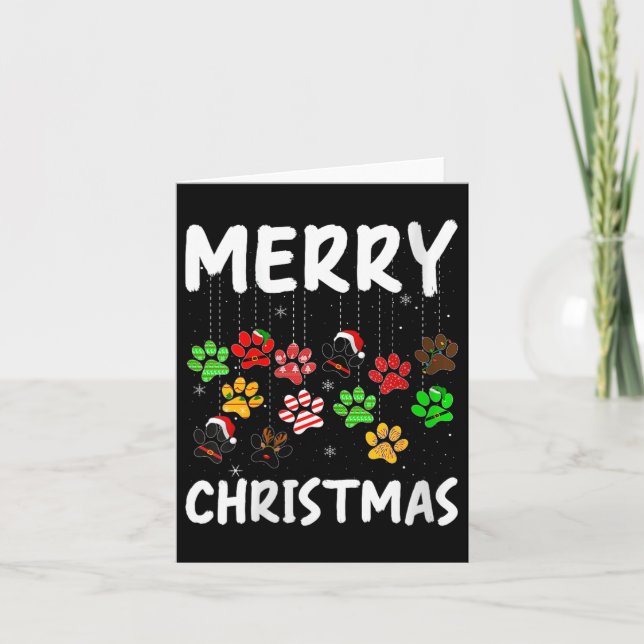 Carte Womens Dog Paw Merry Christmas Pajamas Puppy Dog L (Devant)
