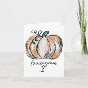 Carte Womens Enneagram 2 Citrouille aquarelle Chute Than