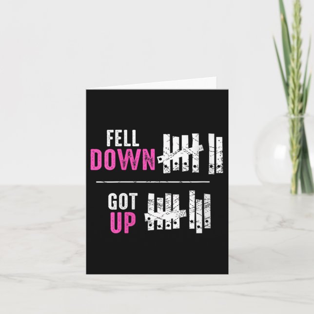 Carte Womens Fell Down Got Up Motivational Funny Sitive  (Devant)