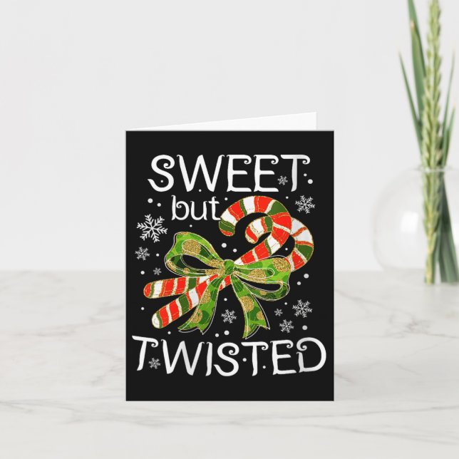 Carte Womens Funny Candy Cane Sweet But Twisted Christma (Devant)