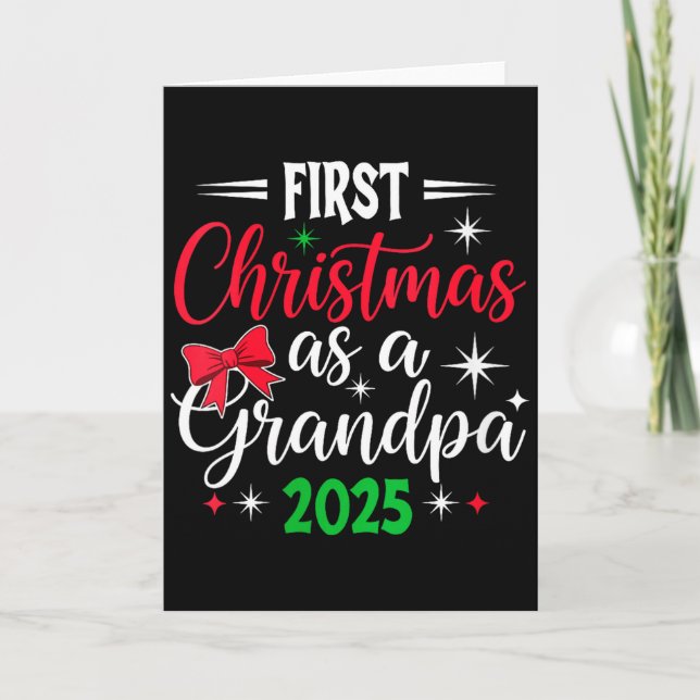 Carte Womens Funny First Christmas As Grandpa 2025 Match (Devant)